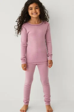 Ellos Collection Undertøjssweater i merinould Syrenlila Clearance