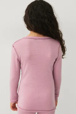 Ellos Collection Undertøjssweater i merinould Syrenlila Clearance