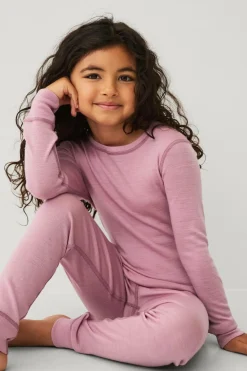 Ellos Collection Undertøjssweater i merinould Syrenlila Clearance