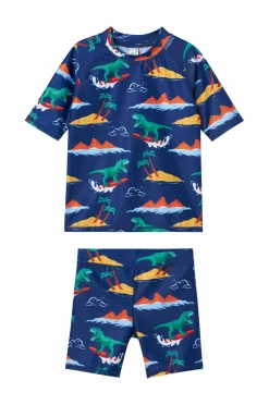 Ellos Collection UV-sæt med top og shorts Blå Surf Hot