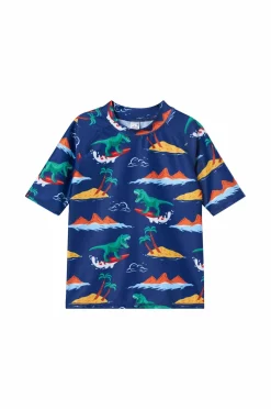 Ellos Collection UV-sæt med top og shorts Blå Surf Hot