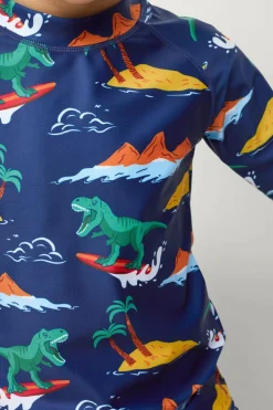 Ellos Collection UV-sæt med top og shorts Blå Surf Hot