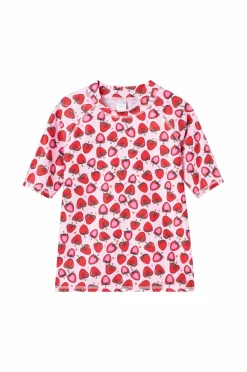 Ellos Collection UV-sæt med top og shorts Rosa/rødmønstret New