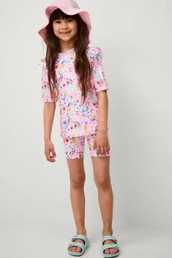 Ellos Badetøj>Collection UV-sæt med top og shorts Rosamønstret