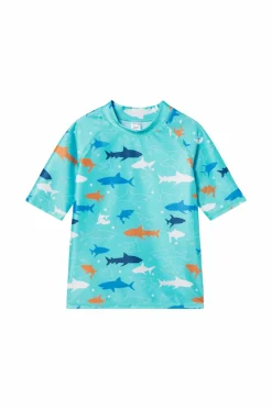 Ellos Collection UV-sæt med top og shorts Blå Haj
