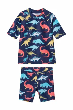 Ellos Badetøj>Collection UV-sæt med top og shorts Blå dino