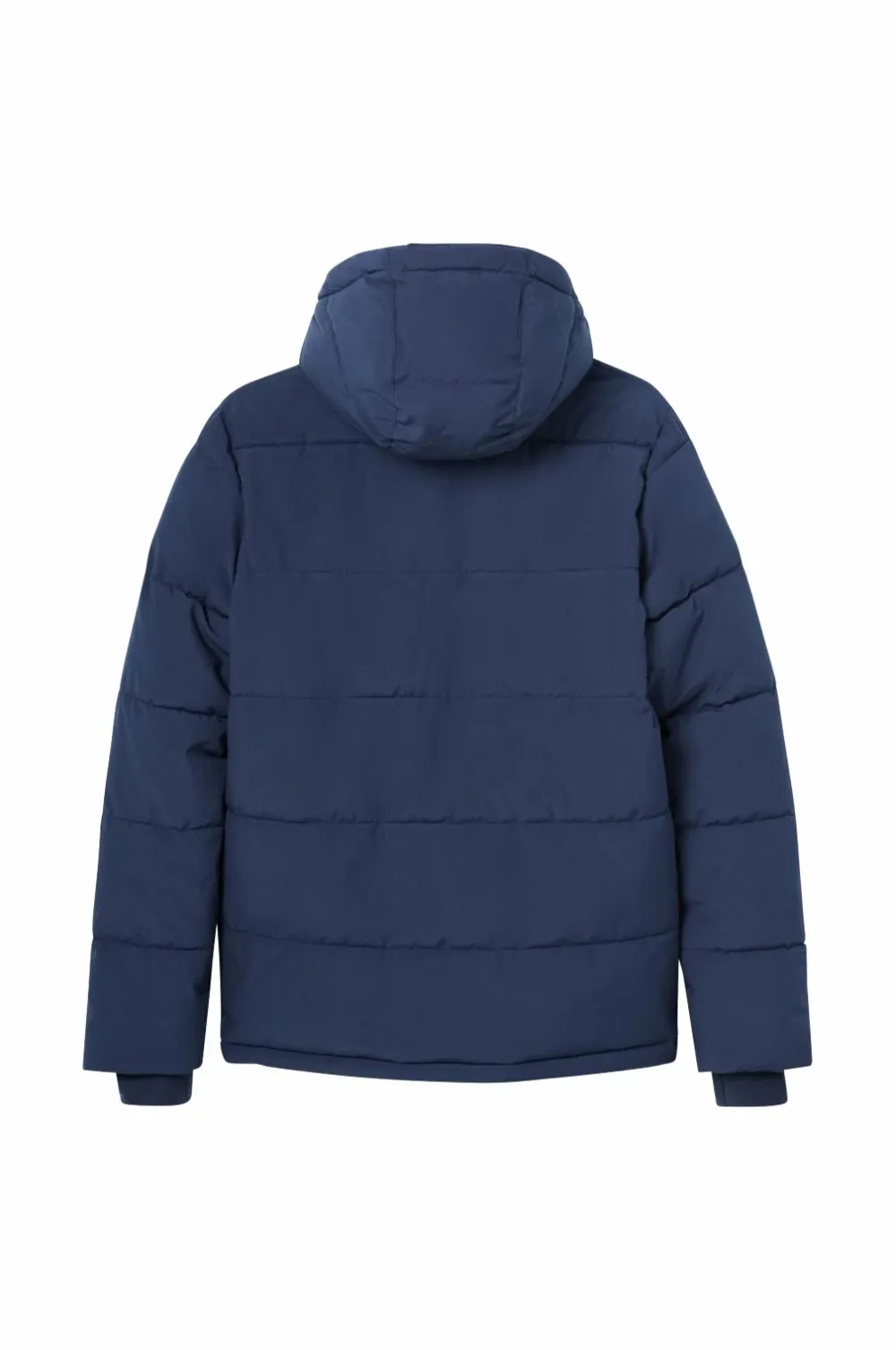 Ellos Overtøj>Collection Vandafvisende pufferjakke med aftagelig hætte Marinblå