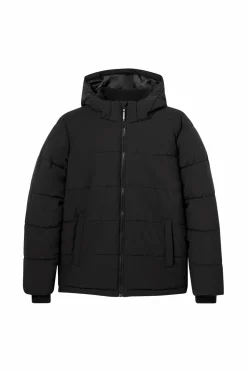 Ellos Collection Vandafvisende pufferjakke med aftagelig hætte sort Outlet