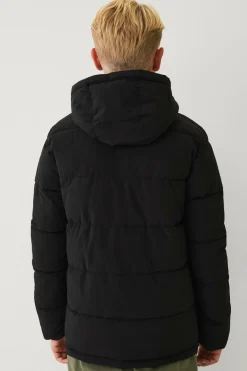 Ellos Collection Vandafvisende pufferjakke med aftagelig hætte sort Outlet