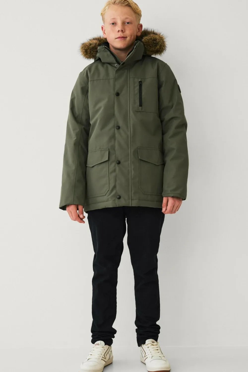 Ellos Overtøj>Collection Vandafvisende polstret parka grøn