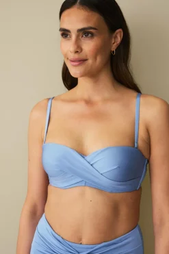Ellos Collection Vatteret Balconette Bikini-BH med bøjle Blå Discount