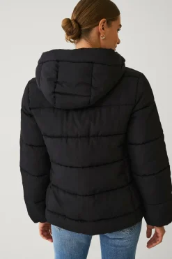 Ellos Collection Vatteret jakke sort Outlet