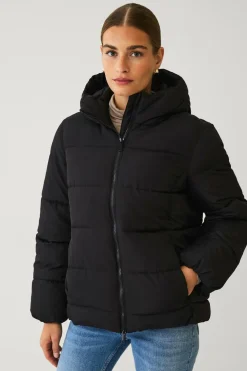 Ellos Collection Vatteret jakke sort Outlet