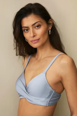 Ellos Collection Vatteret bikini-bh med bøjle Blå Discount