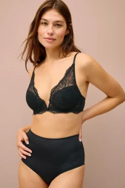 Ellos Collection Vatteret Plunge Bh med bøjle Sort Discount