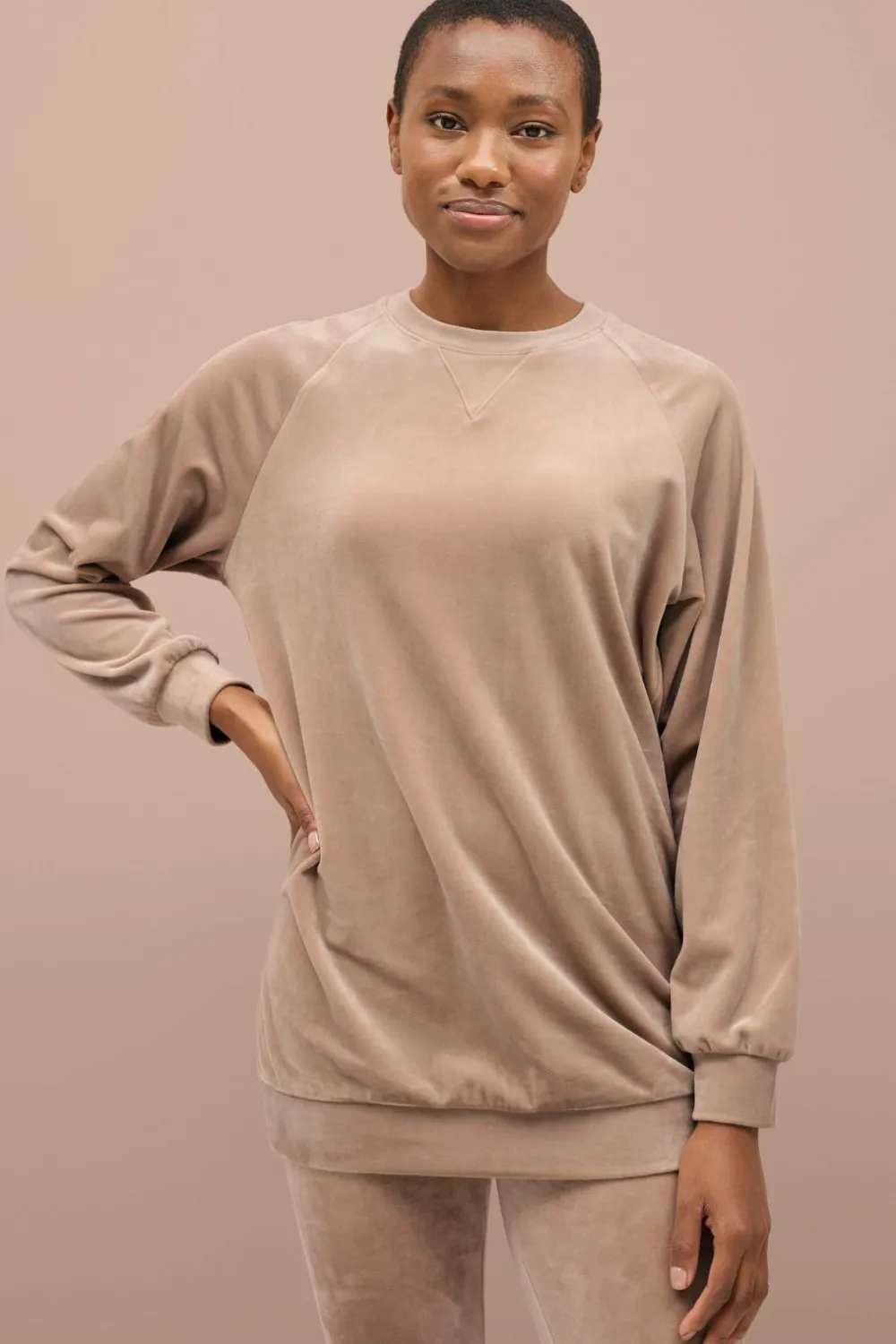 Ellos Collection Veloursweater Beige New