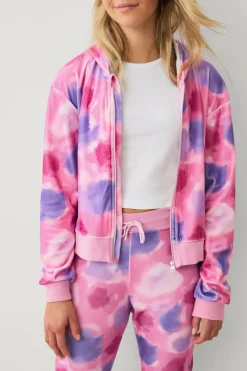 Ellos Collection Veloursæt Lyserød/lilla batikmønstret Sale