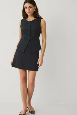 Ellos Blazere & Veste>Collection Vest i hørmix Sort