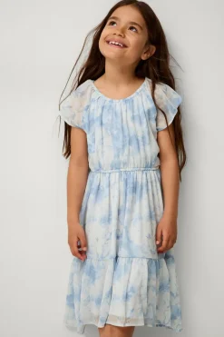 Ellos Collection Volant-kjole Agnes Blåmønstret Sale