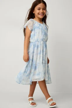 Ellos Collection Volant-kjole Agnes Blåmønstret Sale