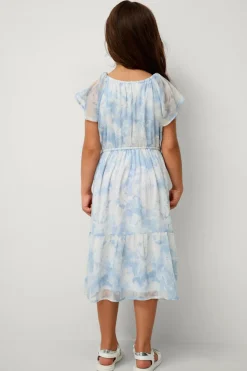 Ellos Collection Volant-kjole Agnes Blåmønstret Sale