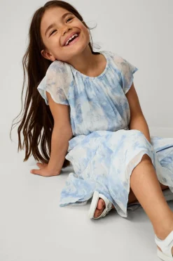 Ellos Collection Volant-kjole Agnes Blåmønstret Sale