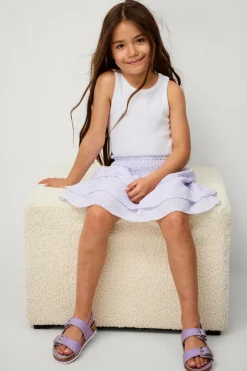 Ellos Nederdele>Collection Volantnederdel Belle Lyslilla blomstret