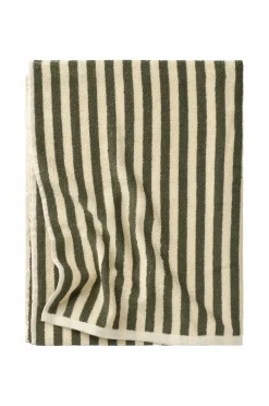 Ellos Home Badehåndklæde Stripe 70x140cm Grøn farve Hot