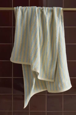 Ellos Home Badehåndklæde Stripe 70x140cm Lyseblå Online