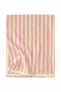 Ellos Badeværelsestekstiler>Home Badehåndklæde Stripe 70x140cm Lyserød