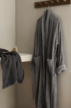 Ellos Badetøj|Badeværelsestekstiler>Home Badekåbe til voksne Mørkegrå