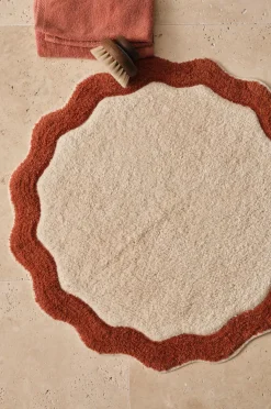 Ellos Badeværelsesmåtter>Home Bademåtte Scallop Round Rustrød