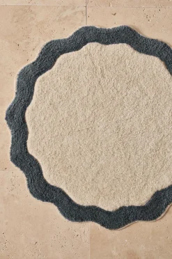 Ellos Badeværelsesmåtter>Home Bademåtte Scallop Round Grønblå