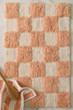 Ellos Home Bademåtte Saga Check Abrikos suite Hot