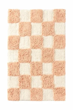 Ellos Home Bademåtte Saga Check Abrikos suite Hot