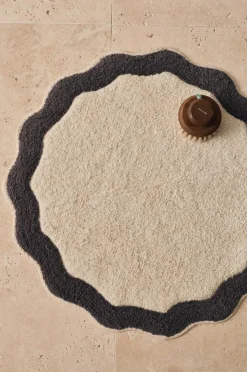 Ellos Badeværelsesmåtter>Home Bademåtte Scallop Round Mørkegrå