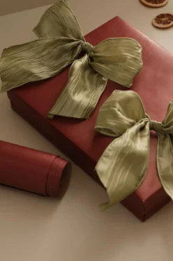 Ellos Home Bånd Crushente Bow 2-pak Olivengrøn Outlet