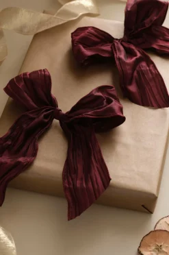 Ellos Home Bånd Crushente Bow 2-pak Bourgogne Outlet