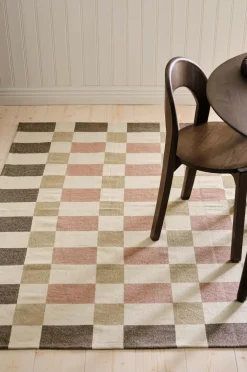 Ellos Fladvævede Tæpper|Bomulds- & Kludetæpper>Home Bomuldsgulvtæppe Check Lyserød