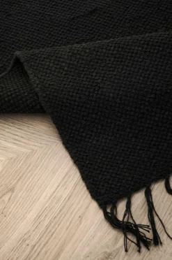 Ellos Home Bomuldstæppe Flora Sort mat sort Best