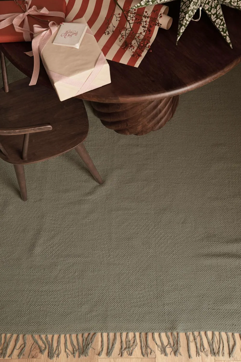 Ellos Home Bomuldstæppe Flora Grøn Clearance