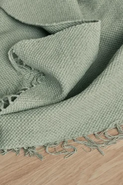 Ellos Home Bomuldstæppe Flora Lysegrøn Online