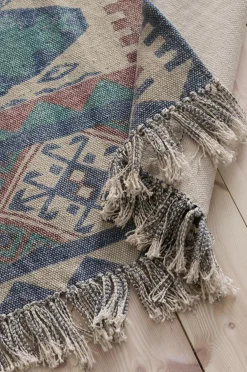 Ellos Home Bomuldstæppe Bali Blå Clearance