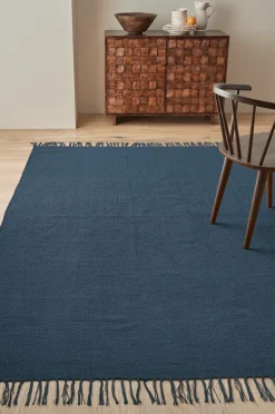 Ellos Home Bomuldstæppe Flora Blå Sale