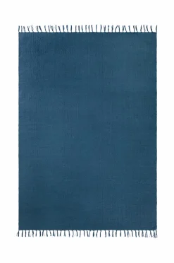 Ellos Home Bomuldstæppe Flora Blå Sale