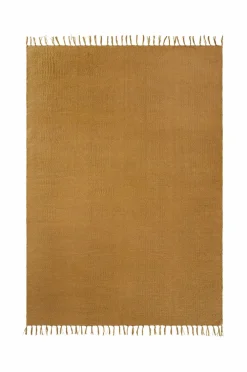 Ellos Home Bomuldstæppe Flora Guldbrun