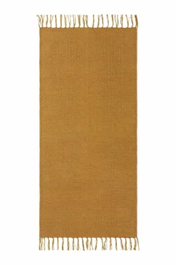 Ellos Home Bomuldstæppe Flora Guldbrun