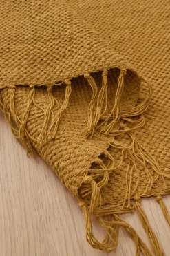 Ellos Home Bomuldstæppe Flora Guldbrun