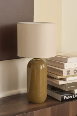 Ellos Home Bordlampe Mikela Beige/olivengrøn Online