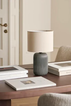 Ellos Home Bordlampe Mizu Grey/ Linen Hot